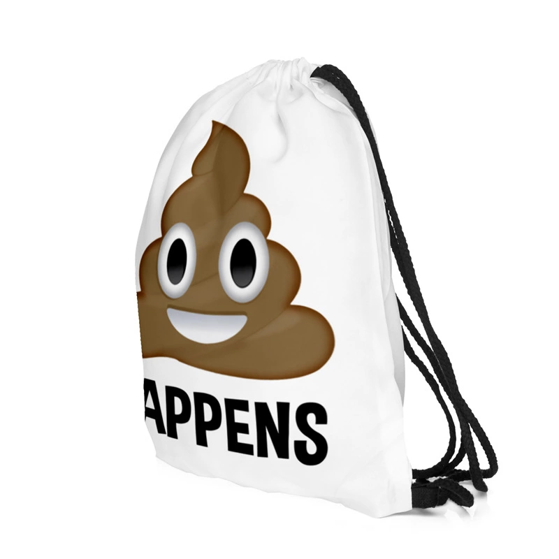 zohra新款3D数码印花涤纶束口袋环保购物收纳束绳背包抽绳袋 h