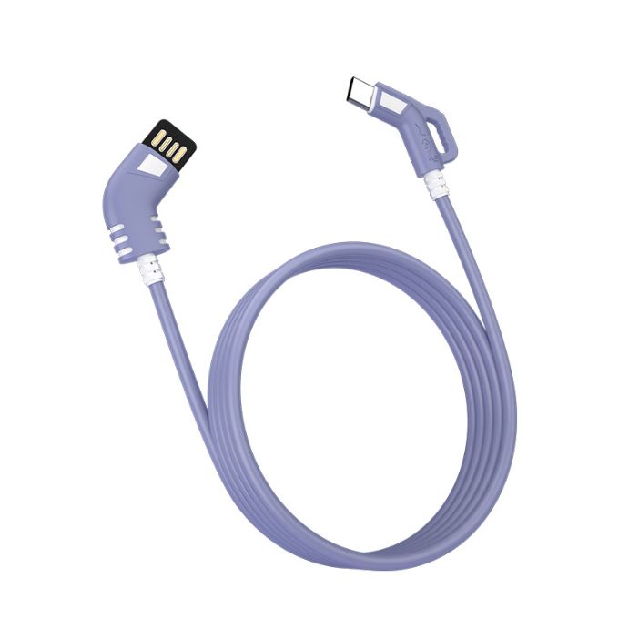 The new liquid silicone rubber elbow mobile game data cable is suitable for Android and Apple type-c color fast charging data cable detail image 4