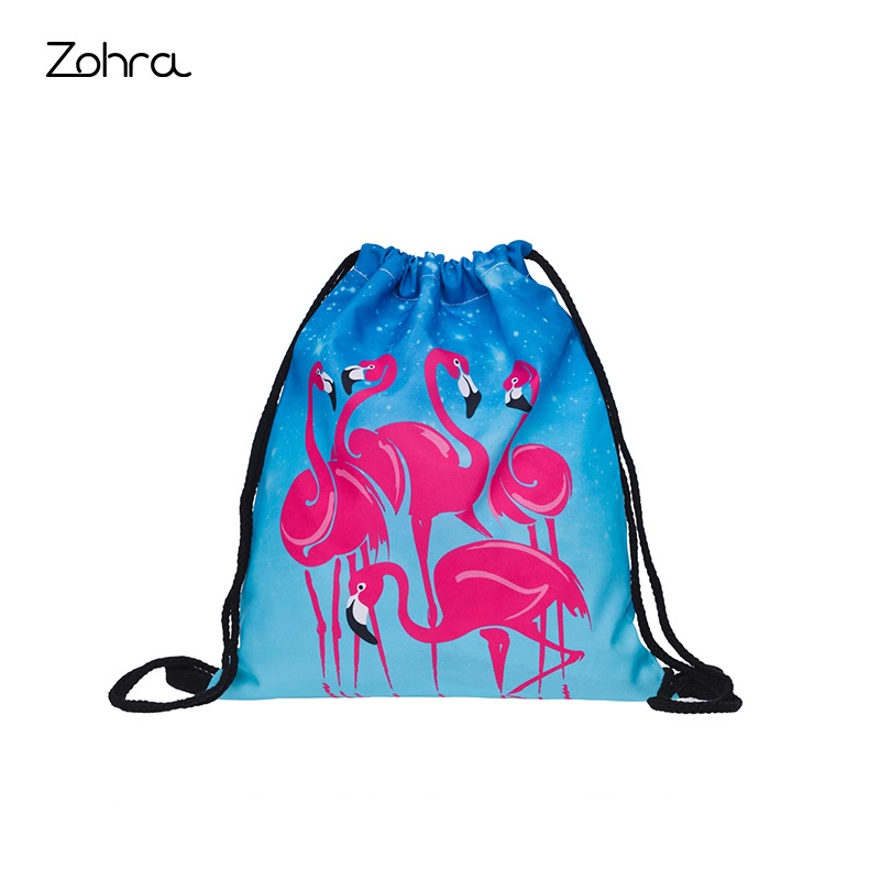 Zohra's New Amazon 3D Digital Printing Bouquet Pocket Shopping Storage Drawstring Bag Customized In Europe And The United States Item Picture
