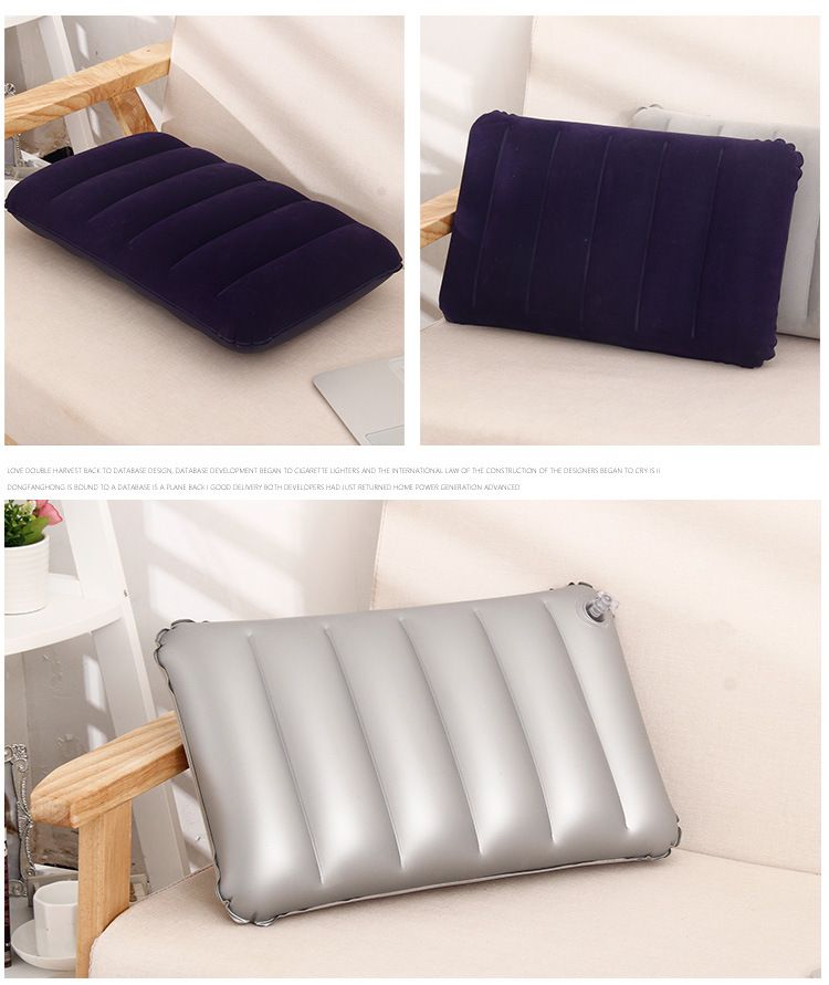 办公室植绒充气午睡趴睡枕头抱枕定做 旅行航空露营睡枕批发详情图6