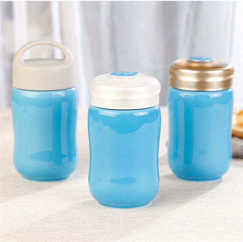 【 Gan Tang Xuan 】 Little Happy Curve Travel Cup Ceramic Water Cup, single layer 330ml details Picture
