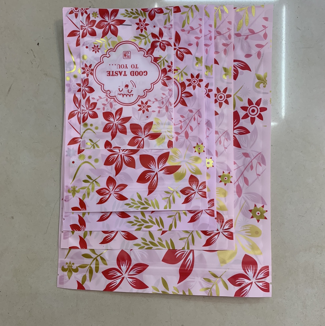 Matte red Jinhua self-standing Bone Bag 18*26