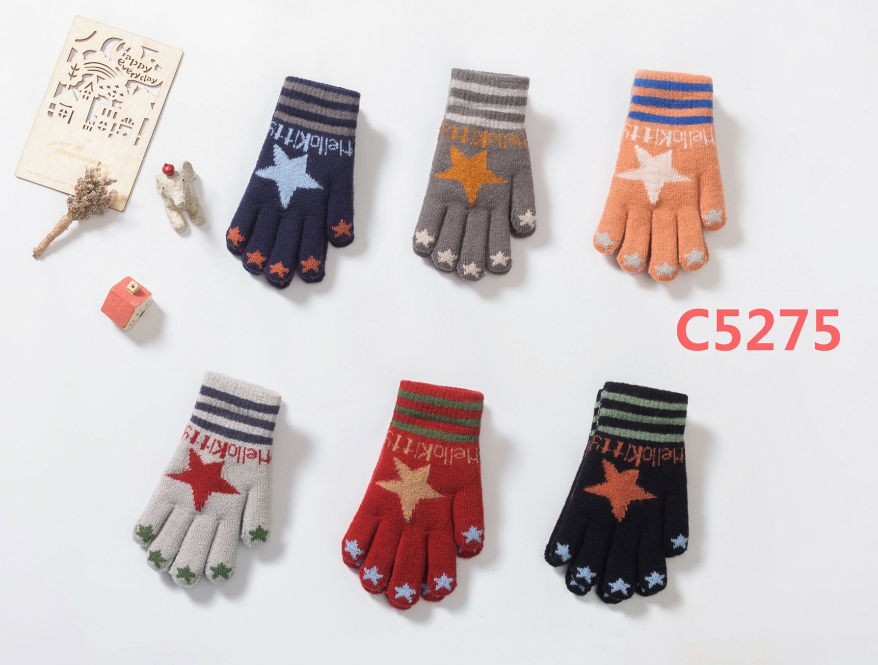 Yiwu Selection five-pointed star double-layer children five fingers /37511