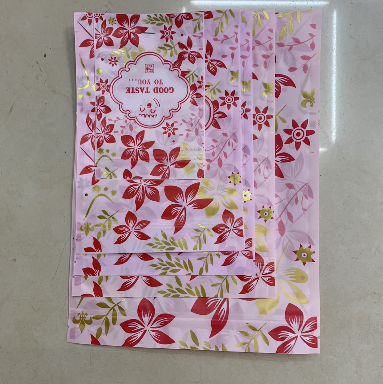 Matte red Jinhua self-standing Bone Bag 16*24