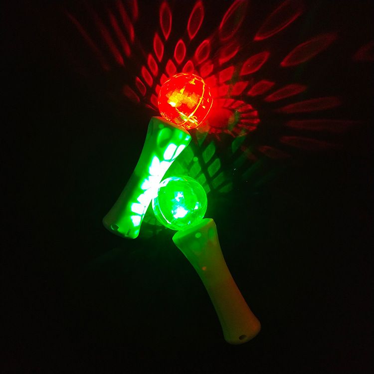 出口LED旋转球圣诞节发光球手握式南瓜转转球LED发光棒详情图4