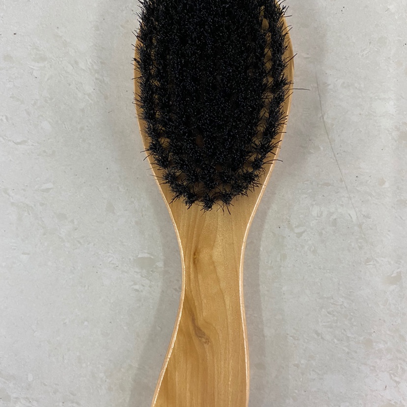 Wooden shoe polish brush