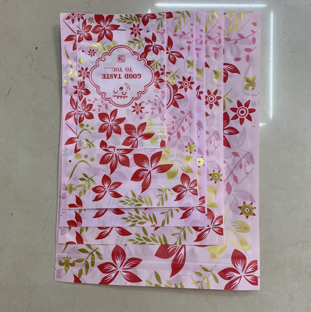 Matte red Jinhua self-standing Bone Bag 14*20