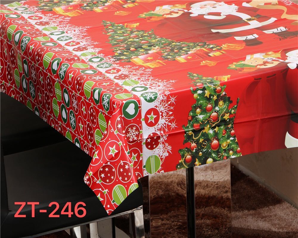 PVC printed tablecloth Christmas style non-woven fabric tablecloth with custom patterns and thickness, factory direct sales undefined