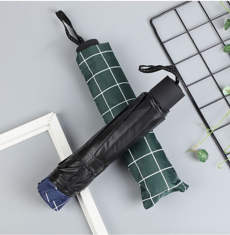 黑胶方格伞十骨双人加大晴雨伞两用加固防晒防紫外线遮阳伞细节图