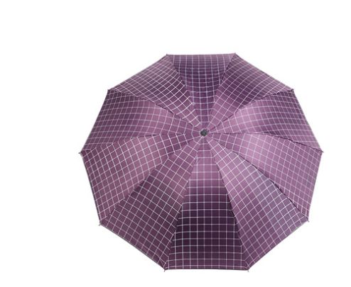 黑胶方格伞十骨双人加大晴雨伞两用加固防晒防紫外线遮阳伞详情图4