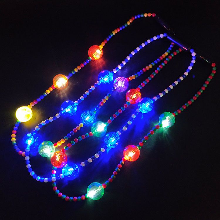 LED彩虹珠项链 大灯珠项链 圣诞节新款发光项链详情图4