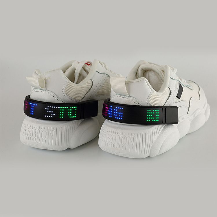 新款户外安全led魔幻屏鞋夹 跑步骑行发光鞋夹灯 夜跑发光灯详情图2