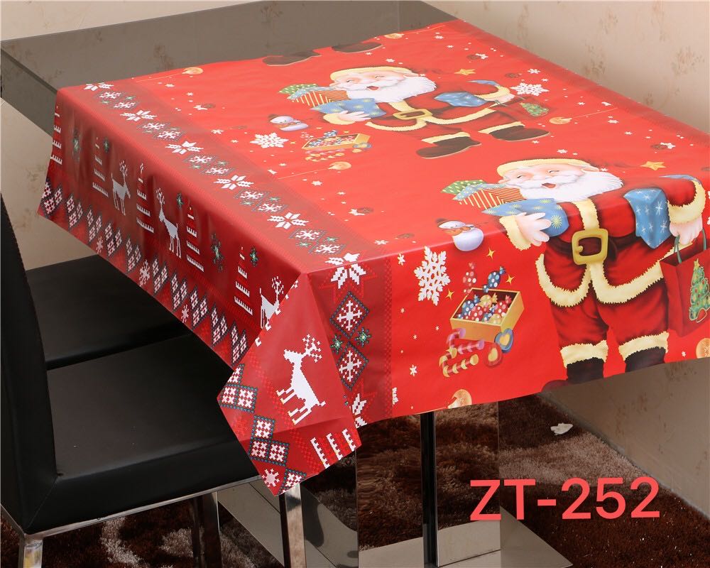 PVC printed tablecloth Christmas style non-woven fabric tablecloth with custom patterns and thickness, factory direct sales Item Picture