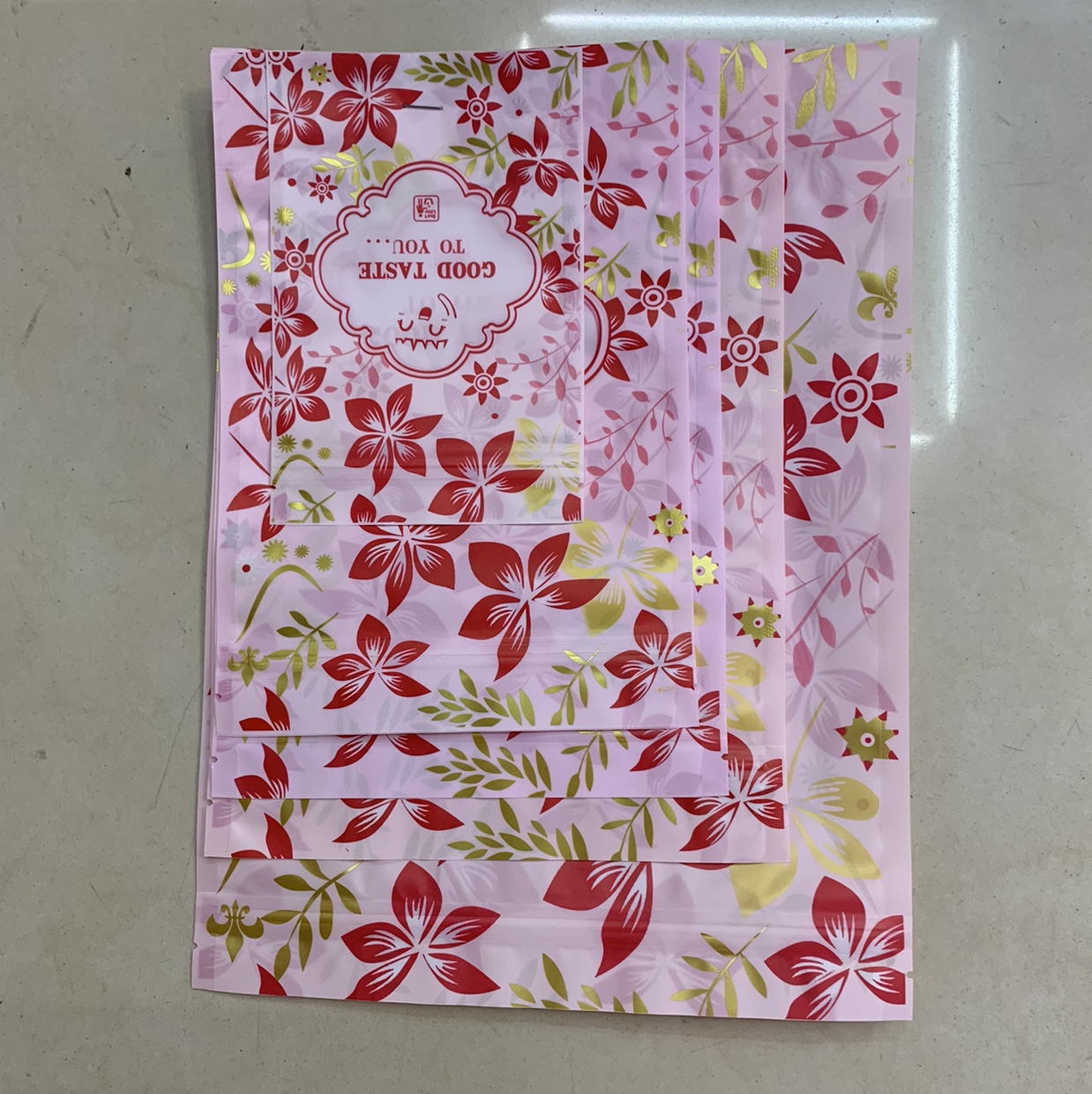 Matte red Jinhua self-standing Bone Bag 22*30 factory direct sales and wholesale