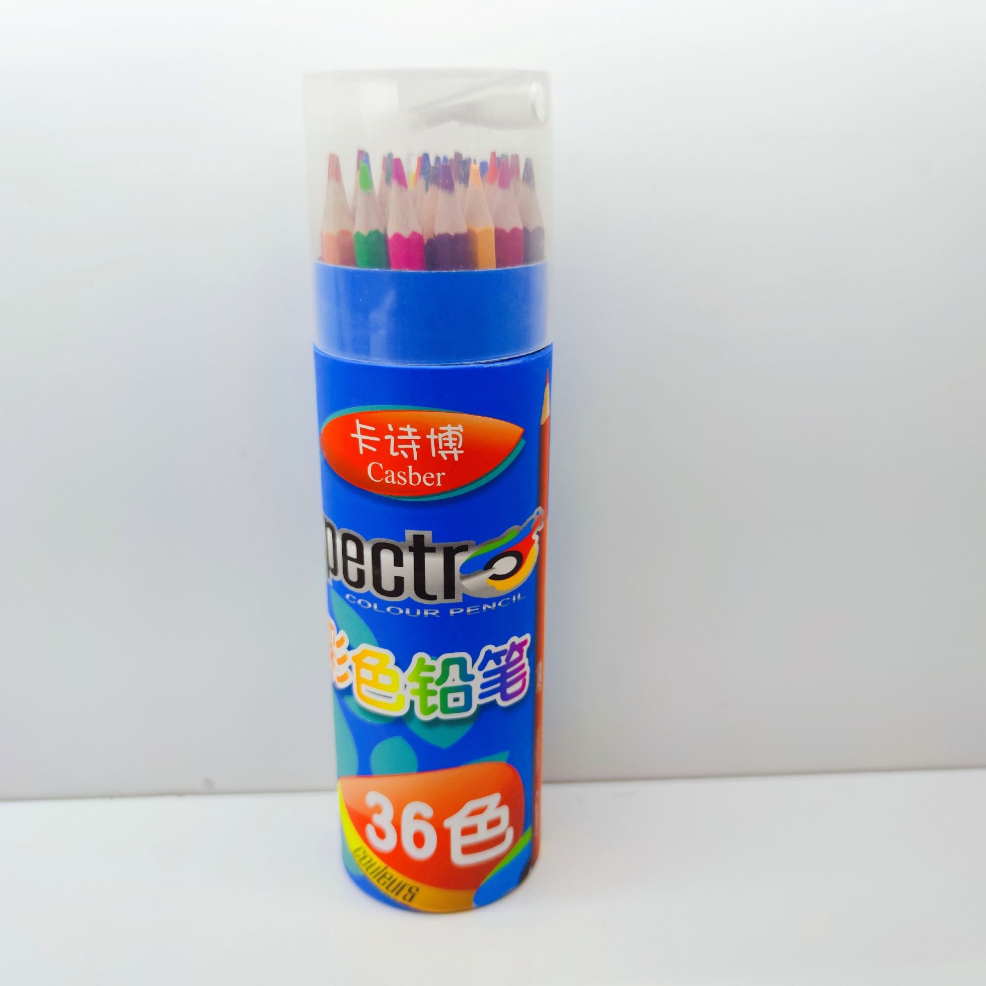 Colour students draw pencils in 36 colours and blue tubes thumbnail