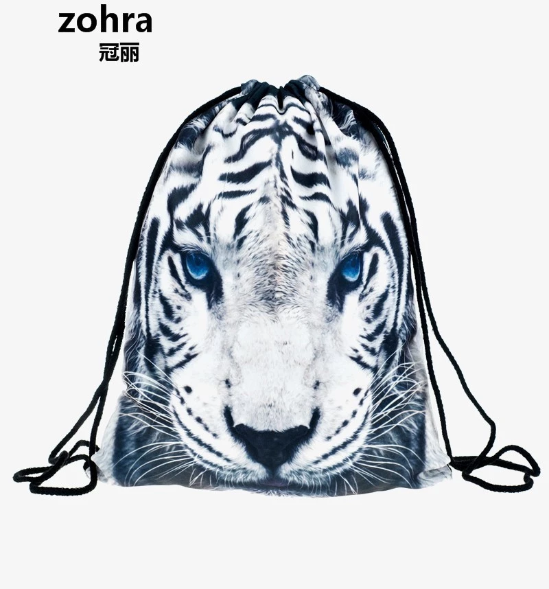 zohra新款3D数码印花束口袋 购物收纳束绳背详情图6