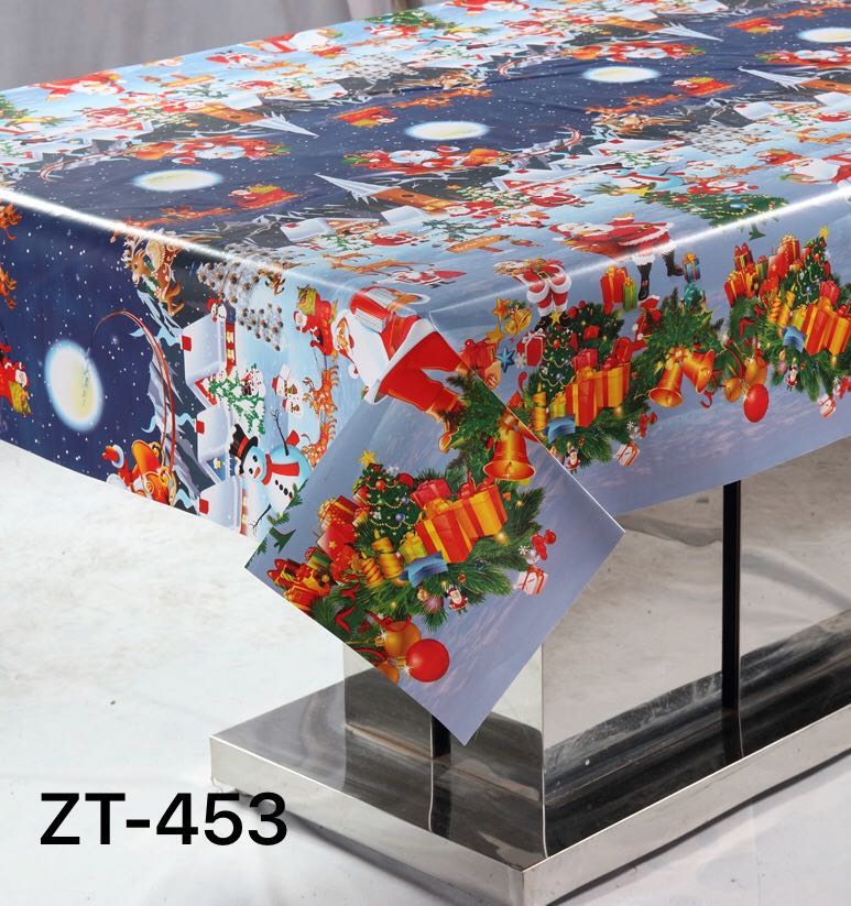 PVC printed tablecloth Christmas style non-woven fabric tablecloth with custom patterns and thickness, factory direct sales details Picture