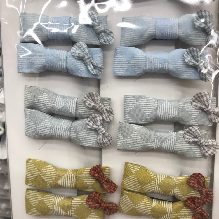 Korean version of fashion fabric bowknot prism-lattice small bowknot clip