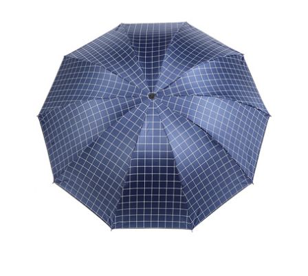 黑胶方格伞十骨双人加大晴雨伞两用加固防晒防紫外线遮阳伞详情图5