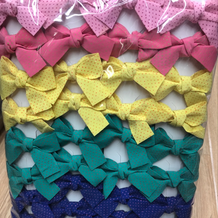 Korean vogue cloth art bowknot is small close hemp dot duck clip