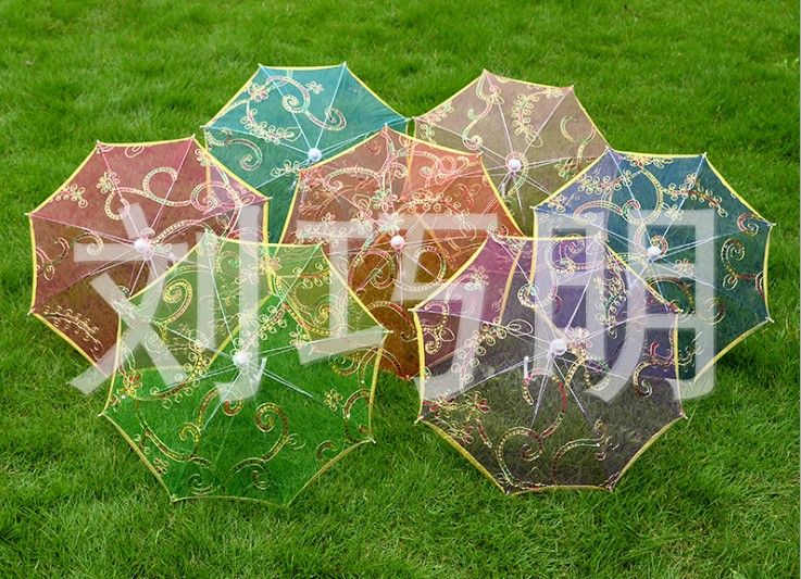 830烫金伞绣花工艺伞旅游儿童玩具伞吊顶装饰舞蹈详情1