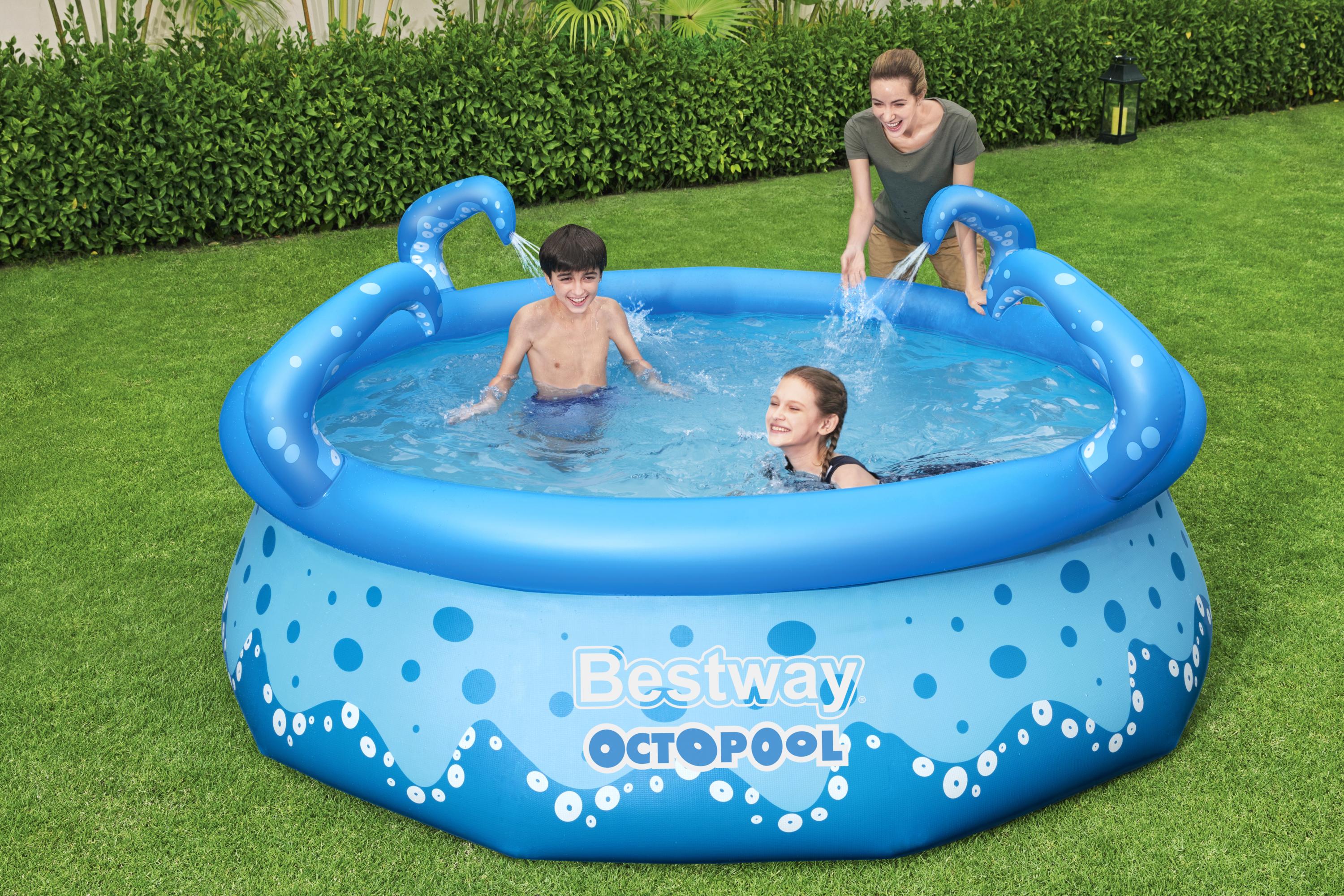 Bestway® 2.74m x 76cm 喷水梯形水池57397顶圈充气喷水水池详情1