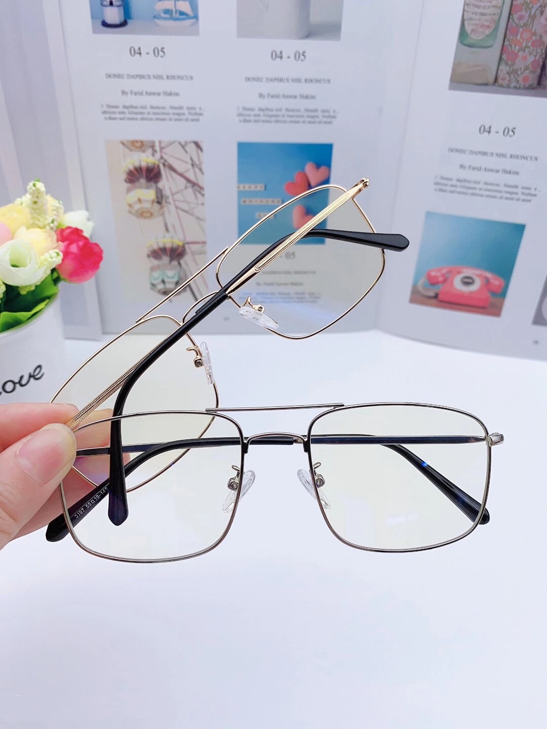 Model: 3197 Metal double beam with Myopia version Item Picture