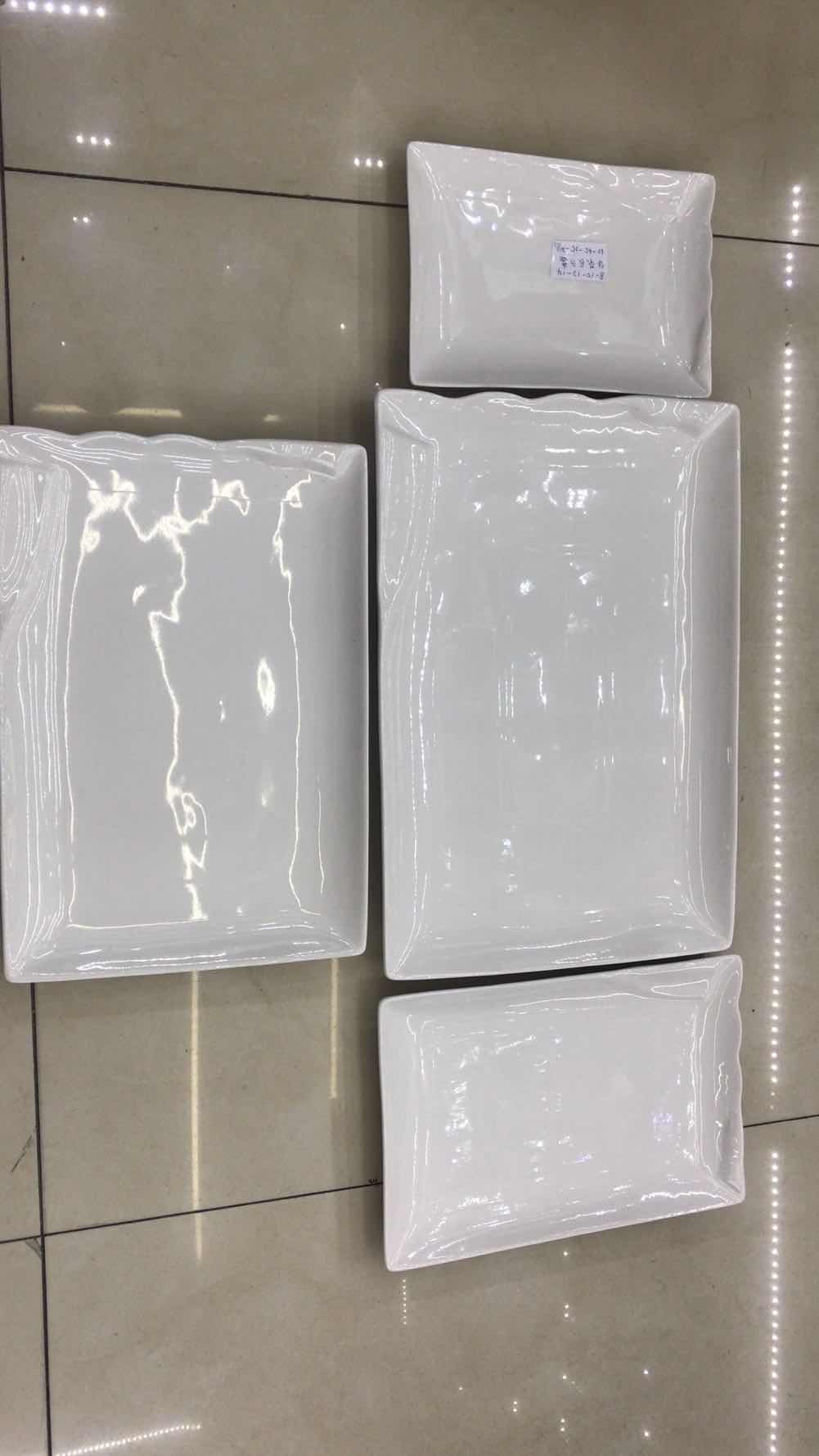 Hotel/Home 8/10/12/14 Ceramic Huarong Oblong Plate details Picture