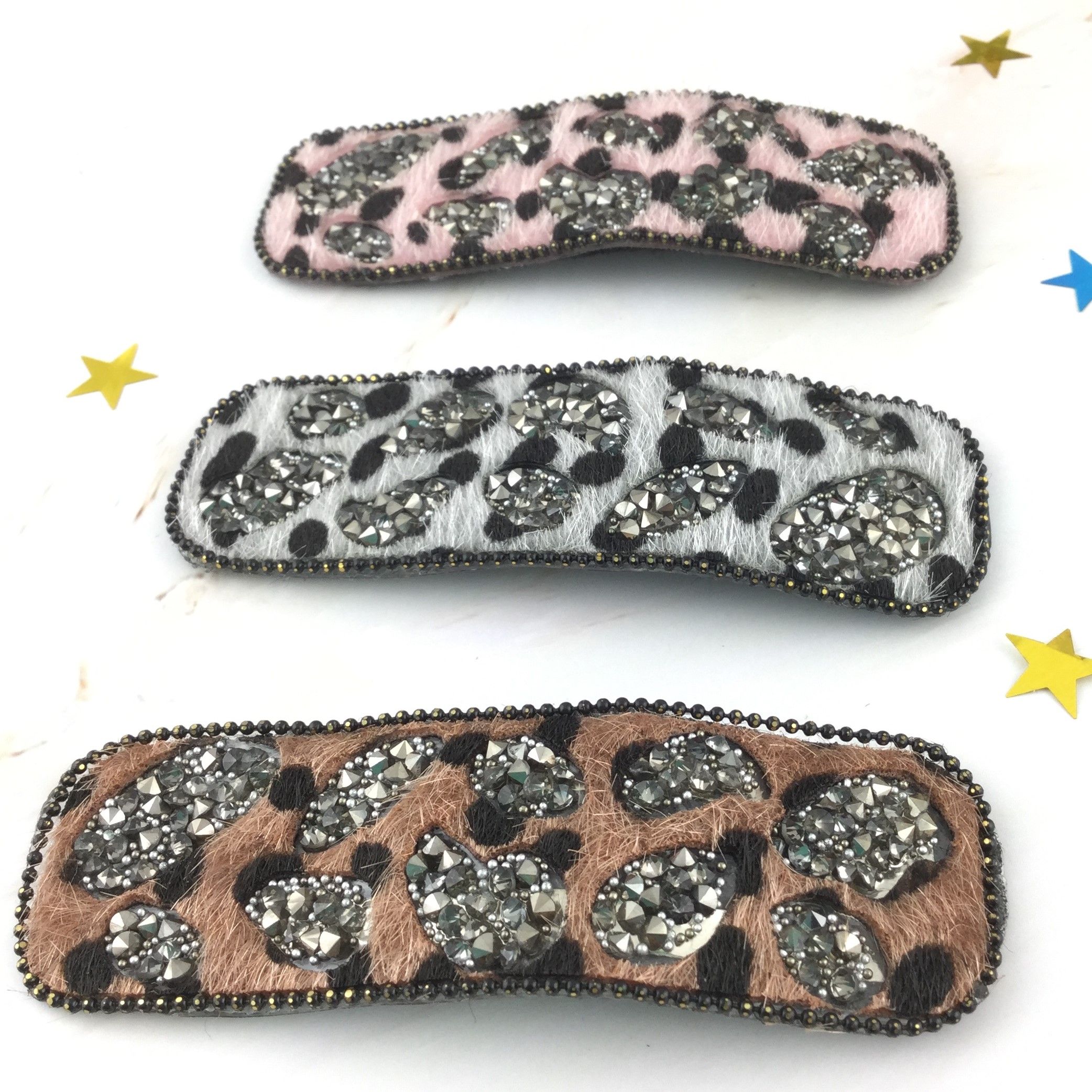 Korean winter hot leopard print with drill hair clip female BB clip Ins adult clip hair clip headpiece hair clip bangs clip thumbnail