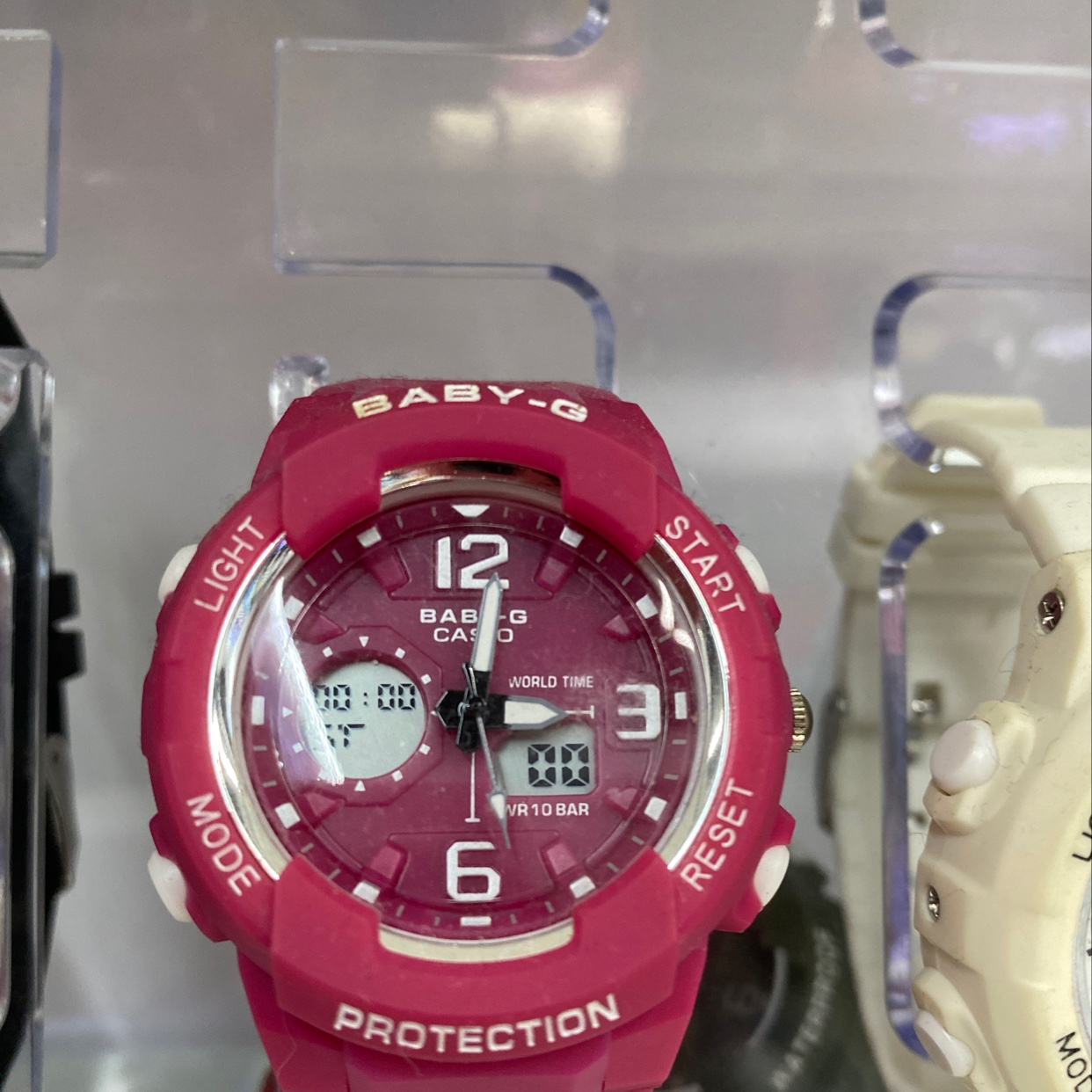 The watch is rose pink