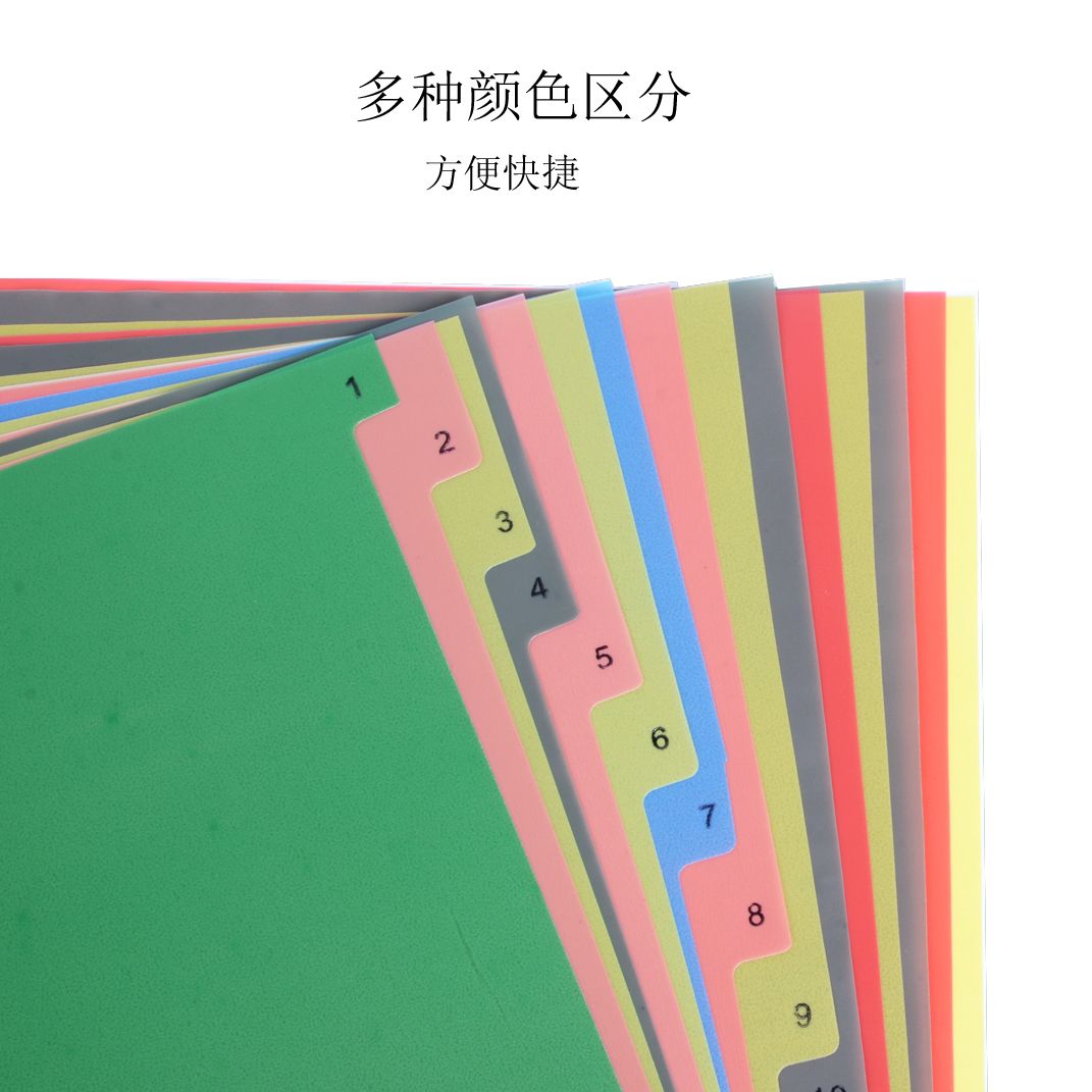 批发11孔彩色有数字15页索引页A4分类页活页隔页PP分隔页详情图5