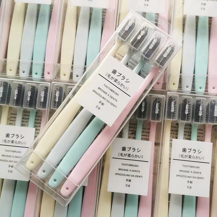 4 sets of bamboo carbon toothbrush