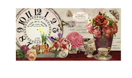 The wall clock is retro and artistic