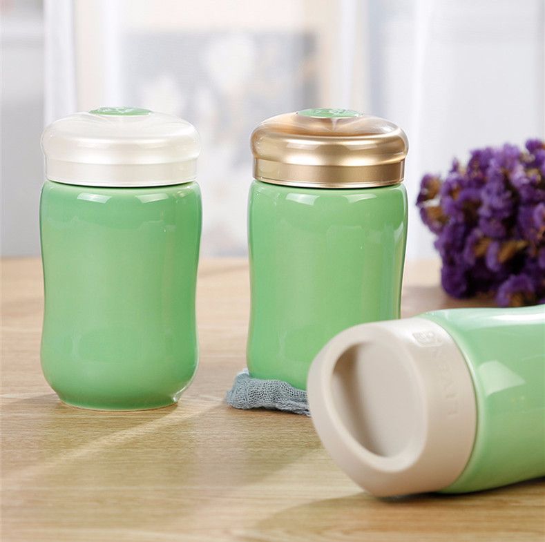 【 Gan Tang Xuan 】 Little Happy Curve Travel Cup Ceramic Water Cup, single layer 330ml Application Scenario