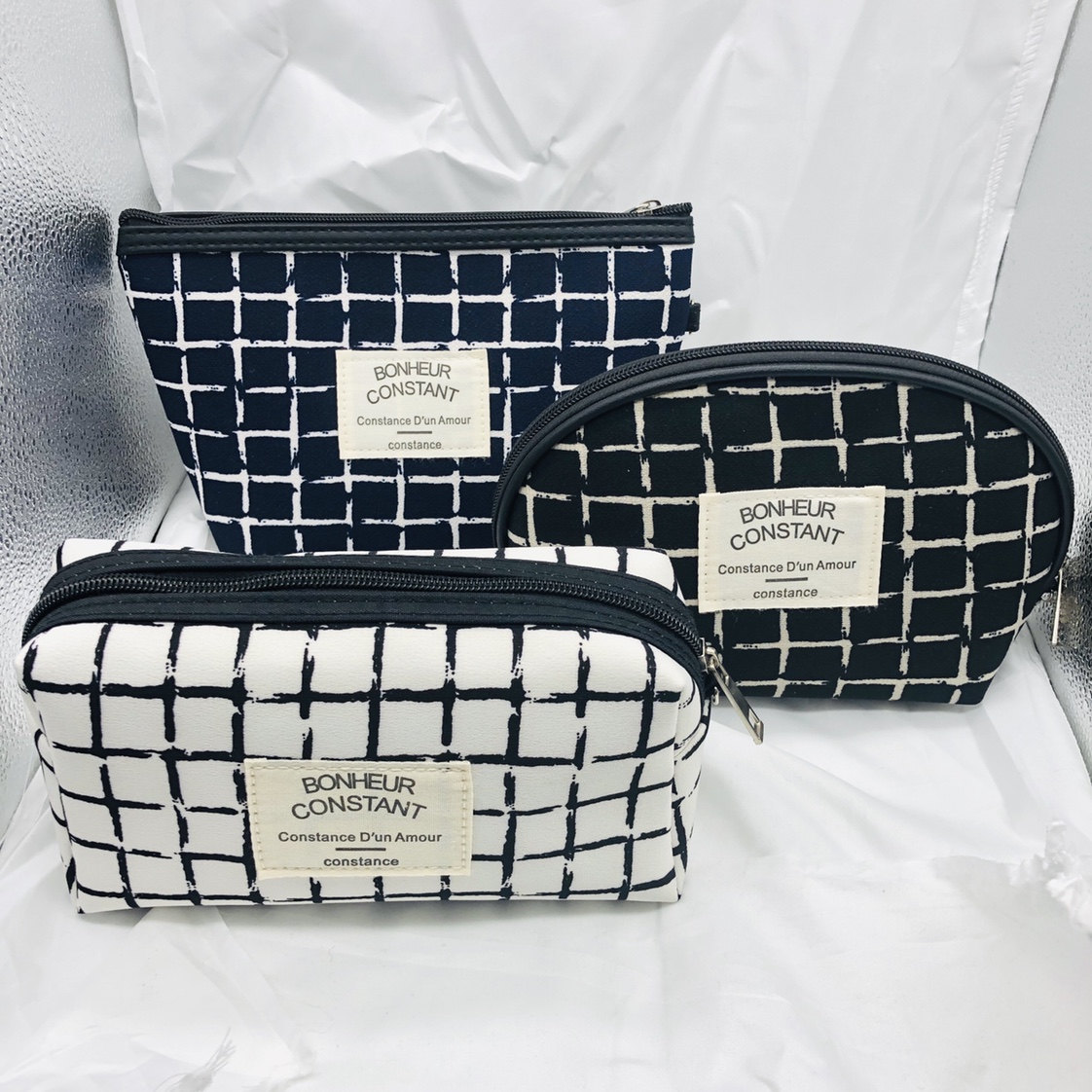 Gingham make-up bag thumbnail