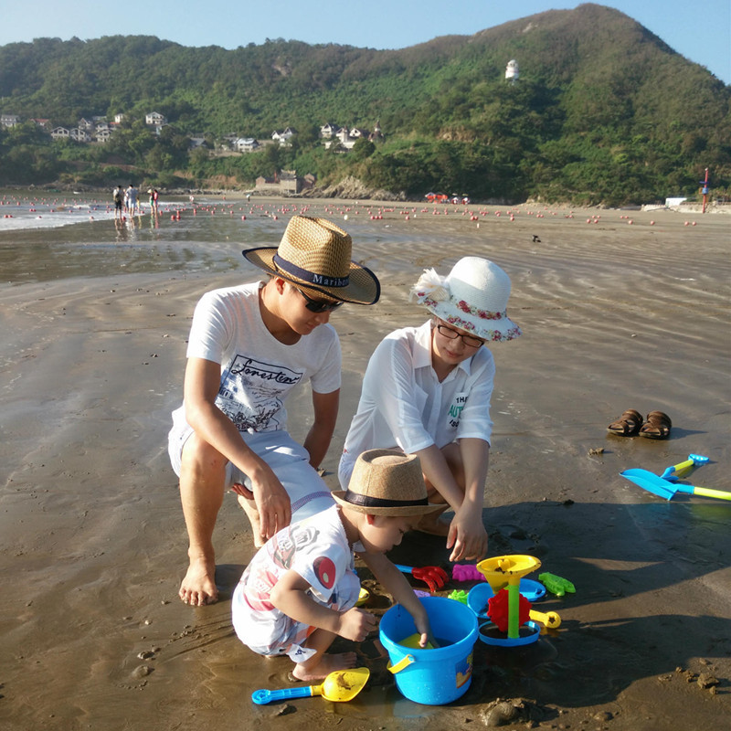 婴幼儿童沙滩玩沙套装玩具 宝宝戏水洗澡挖沙铲子决明子白底实物图