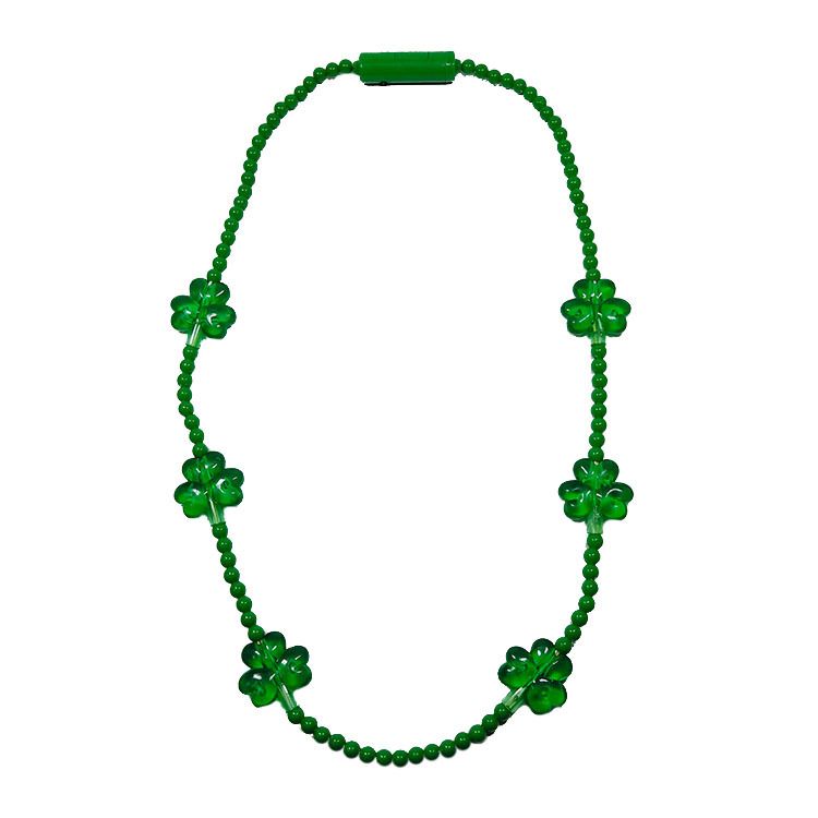 新款LED三叶草项链 灯串项链 爱尔兰节灯泡挂饰项链 爱尔兰节饰品详情图2