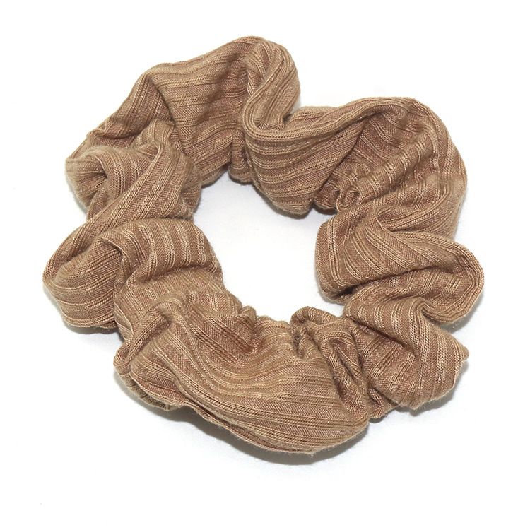 Cross-border European and American solid-color fabric large intestine ring cotton hair tie fashionable and simple new women's hair accessory detail image 4