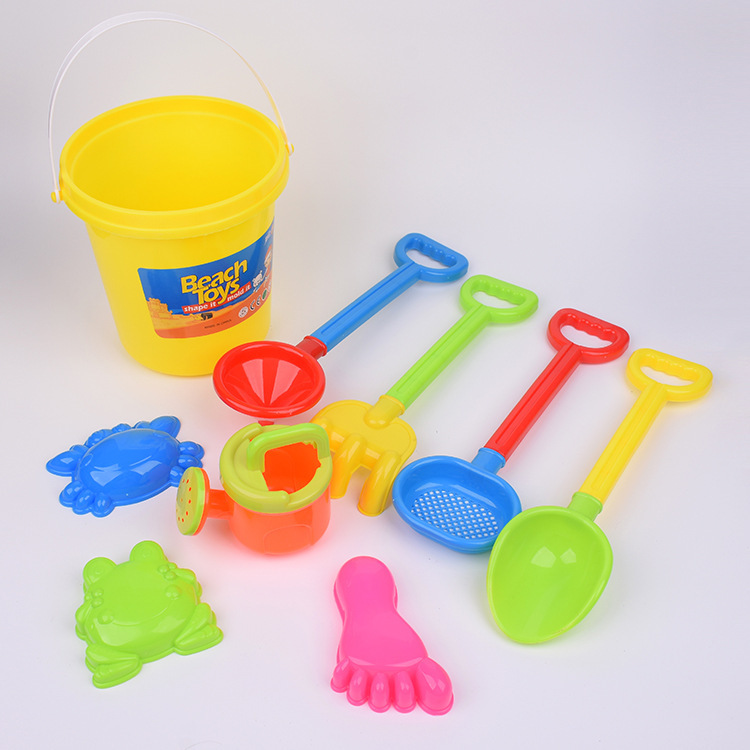沙滩桶儿童水桶9件套铲子沙滩过家家玩具智力开发义乌688-79C