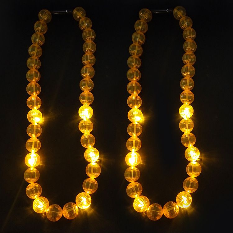 LED large bead chain luminous necklace 2019 new pendant party activity props full figure