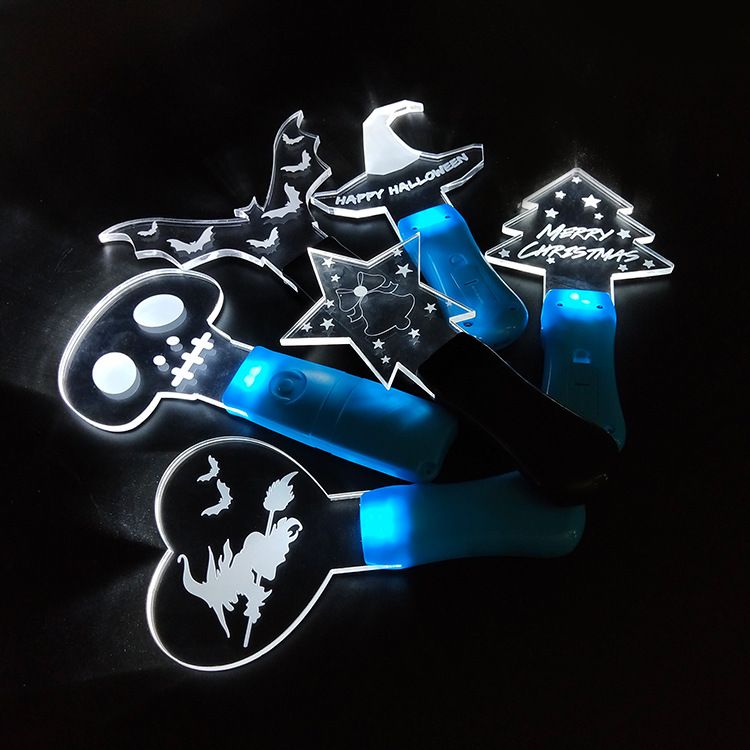 LED亚克力发光棒演唱会闪光棒活动心形透明发光棒详情图2