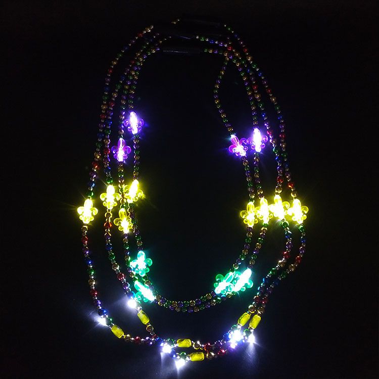 LED圣诞发光项链七彩闪光项链万圣节LED发光珠链详情图10