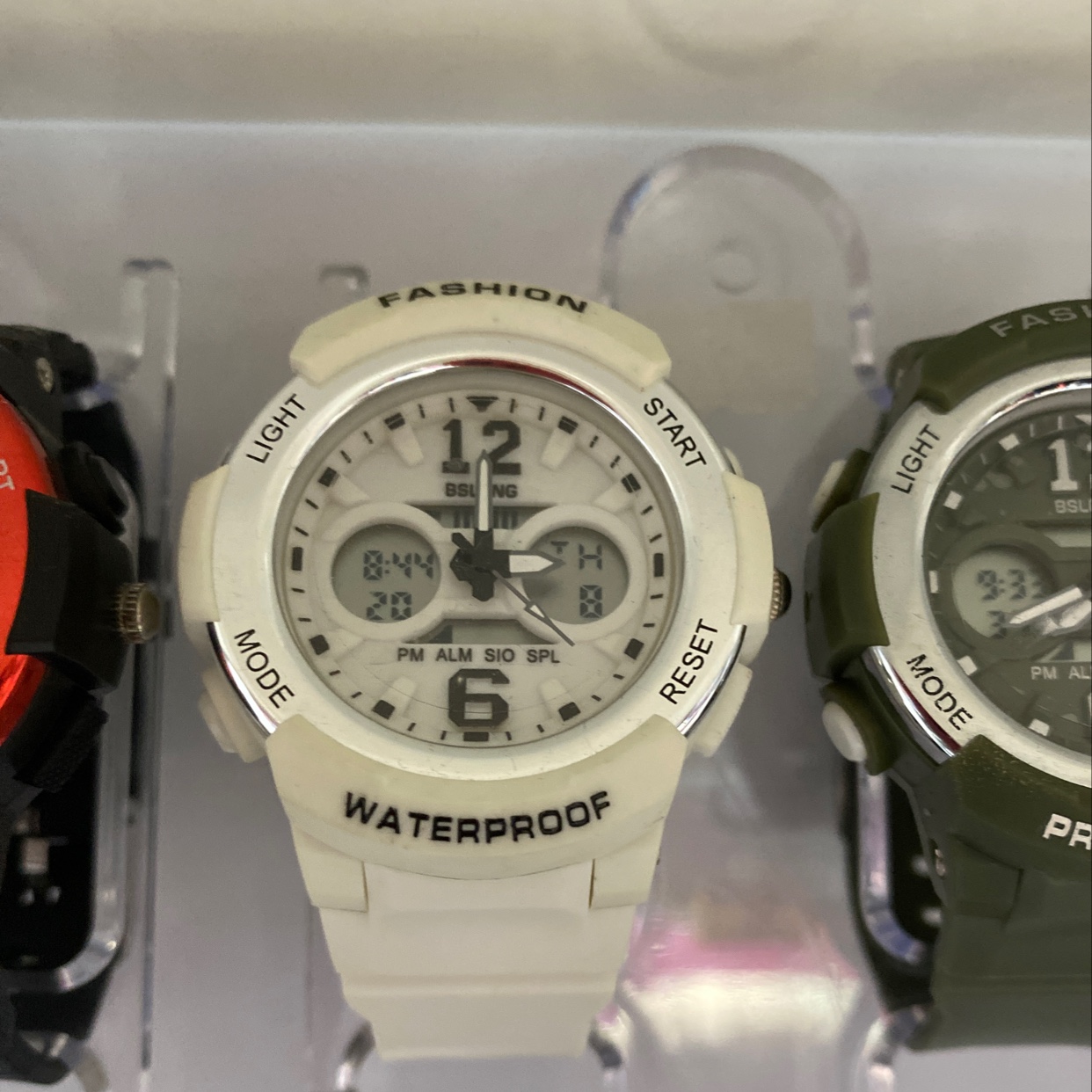 The ladies' watch is cream white