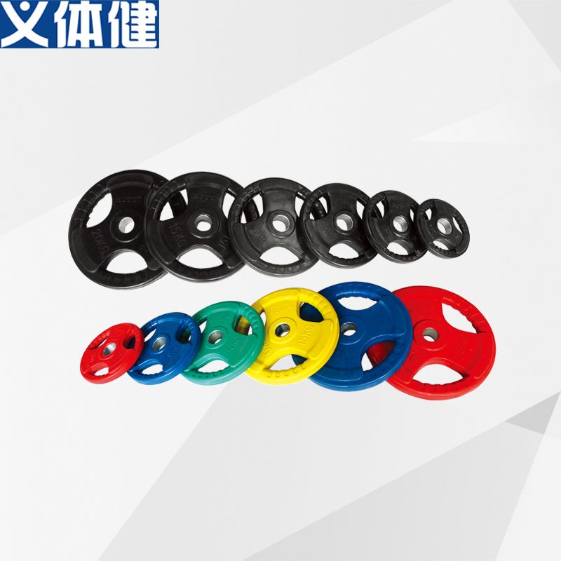 Hj-a506 military sports prosthetic body ken3 hole handgrip colored black rubber barbell weightlifting sheet