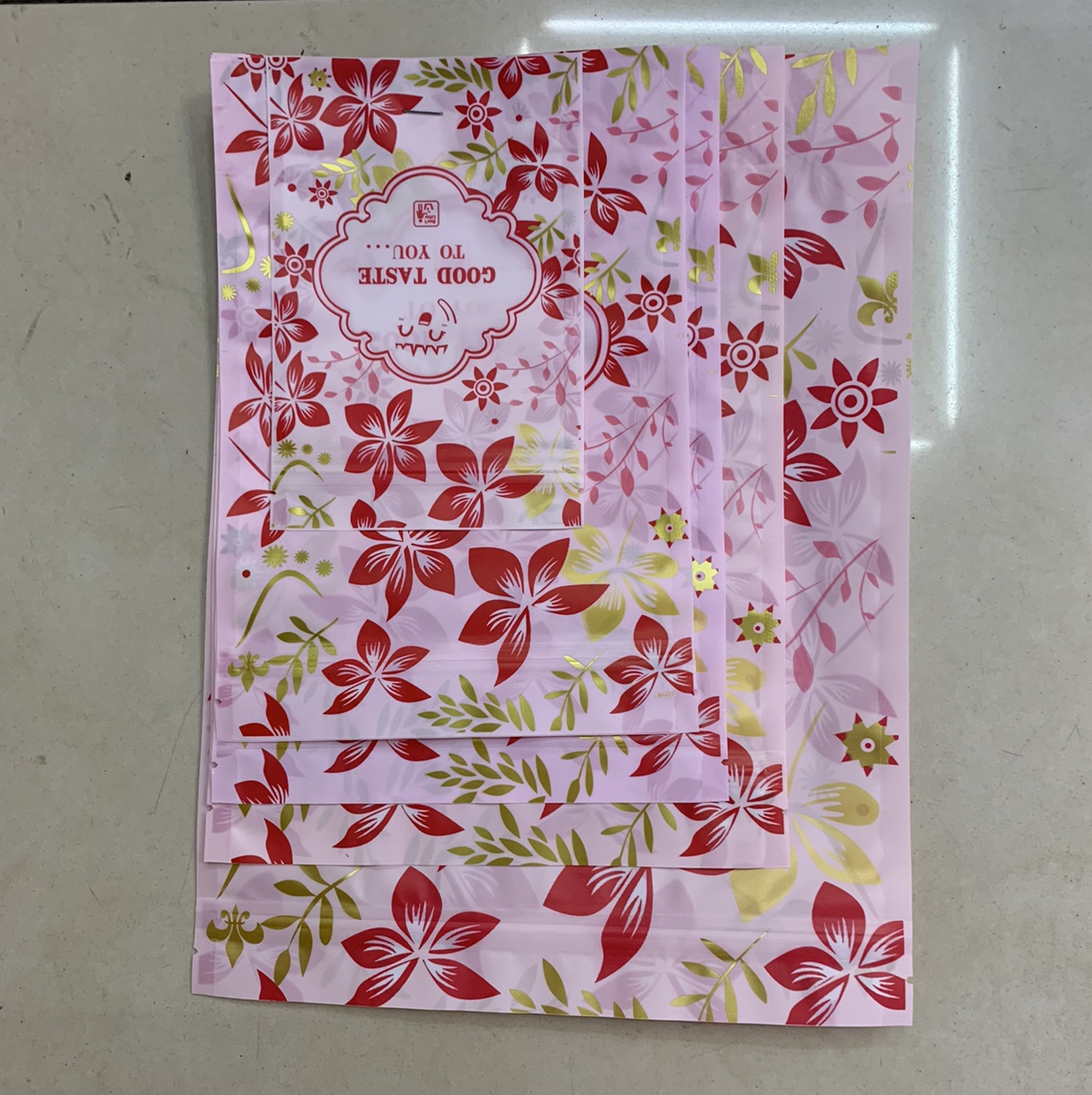 Matte red Jinhua self-standing Bone Bag 10*15