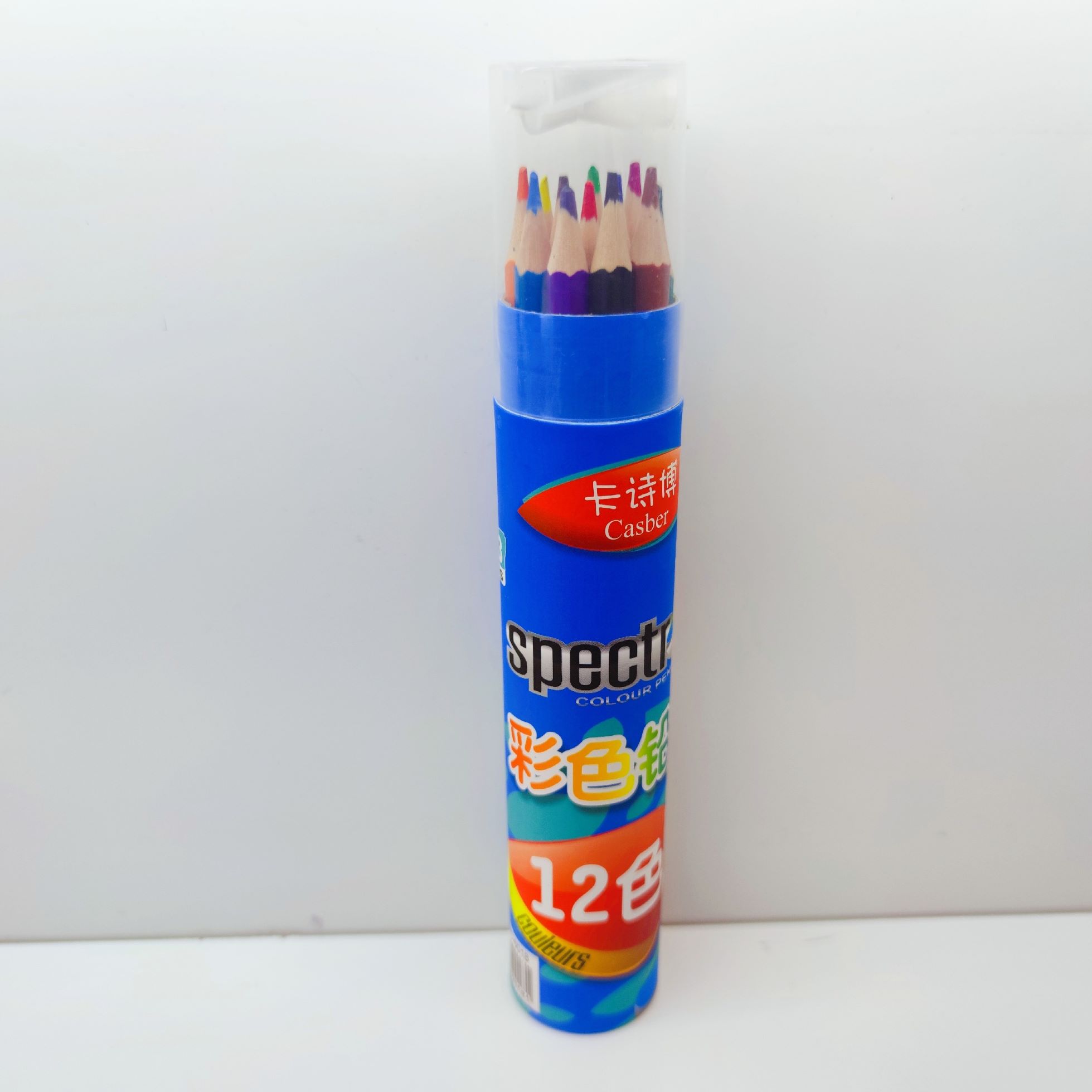 Color students draw pencils in 12-color blue tubes thumbnail