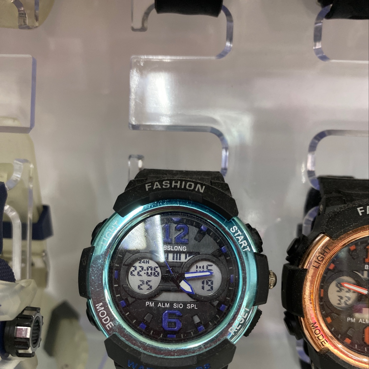 The small blue dial of the watch