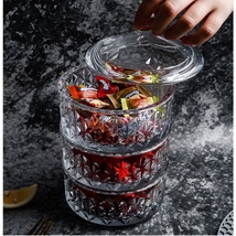 欧式无铅水晶玻璃糖果盅透明果盘分层带盖糖缸干果盘客厅装饰