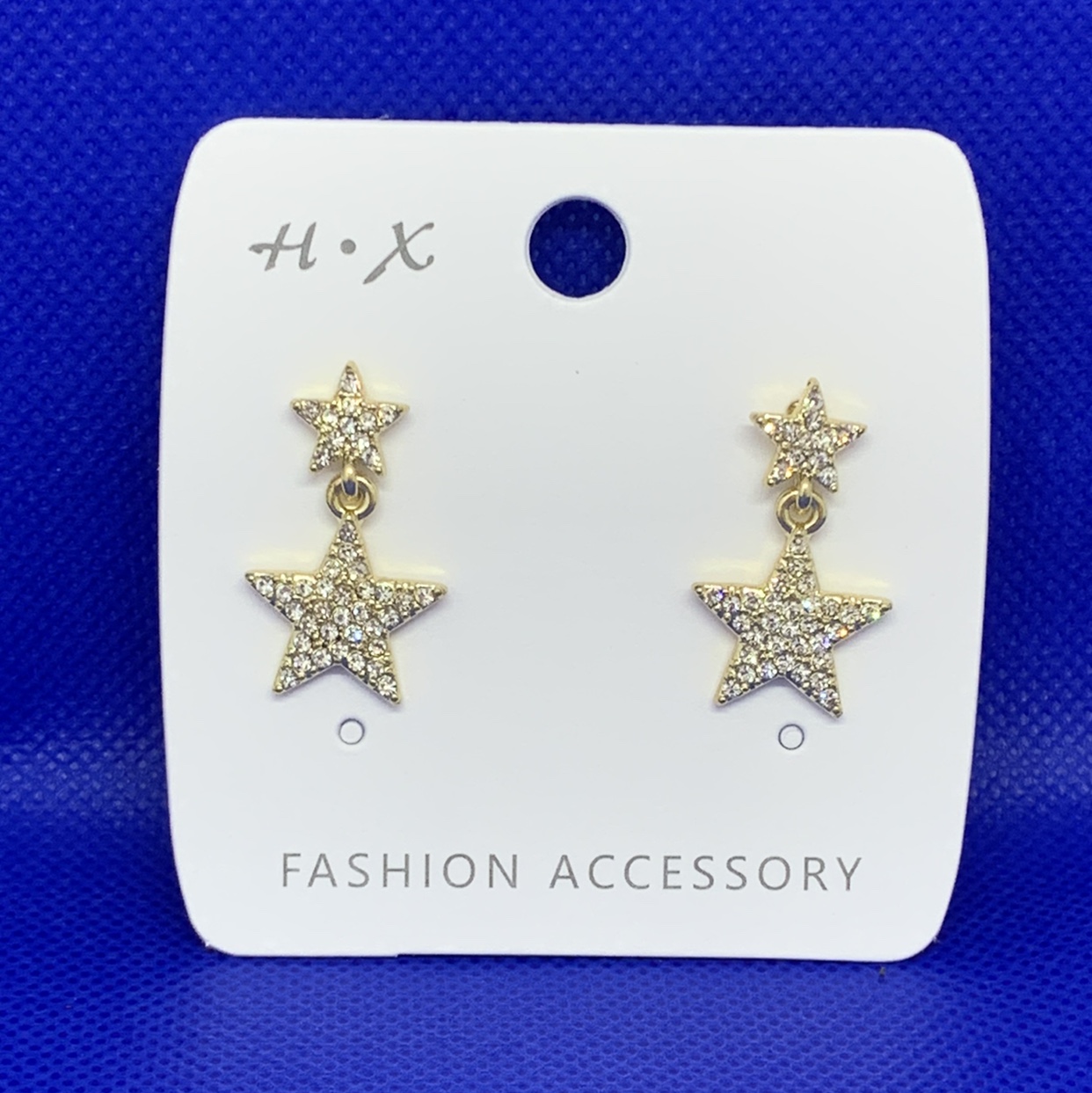 S925 Silver needle white diamond Star Earring earring