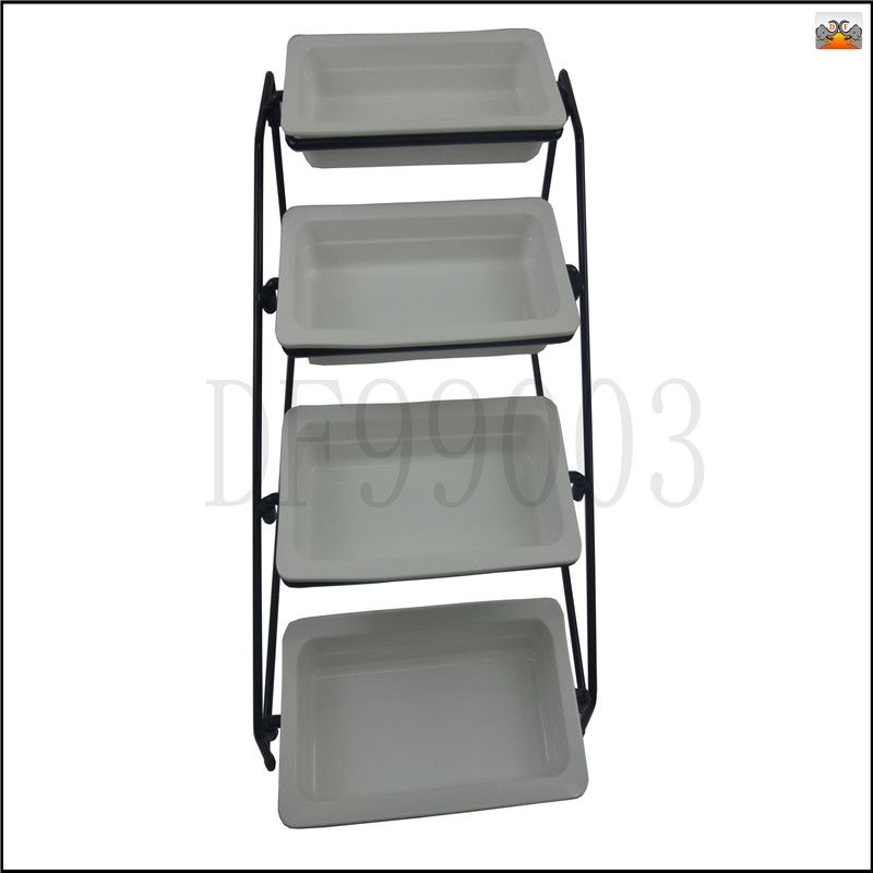 DF99003 Display stand Extra thick simple four-layer buffet display stand Ceramic tray dessert stand bread basket dessert DF TRADING HOUSE